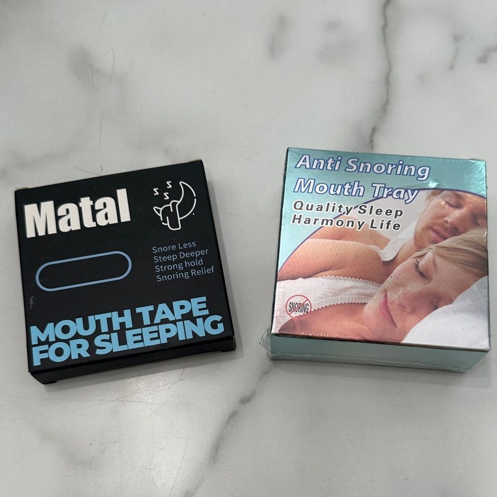 Matal Mouth Tape and Anti Snoring Mouth Tray Set